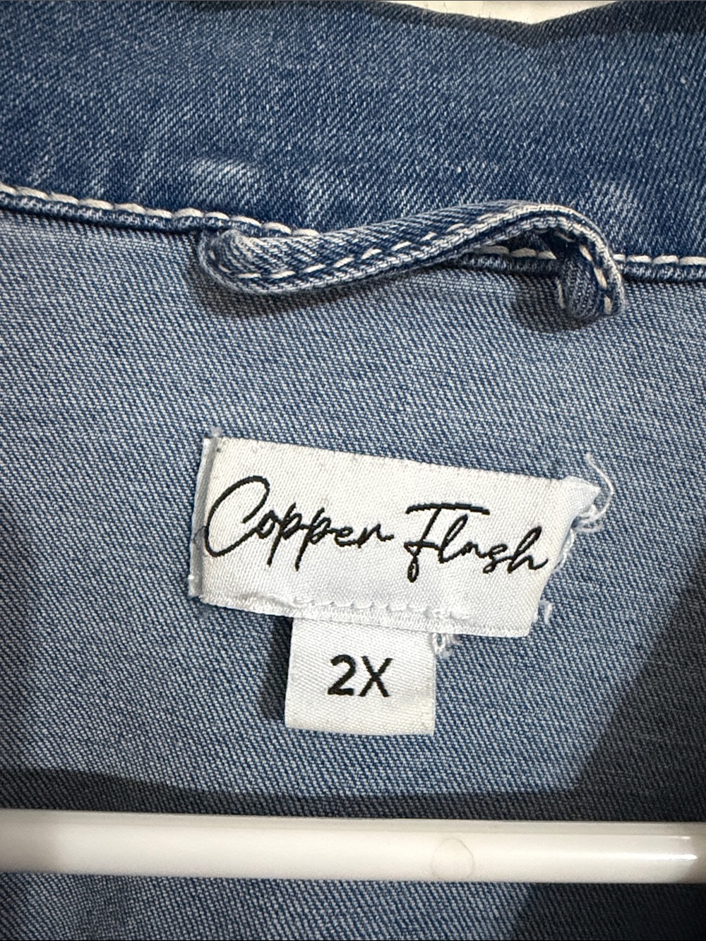 Embroidered Shoulder Blue Denim Jean Jacket - Women's Casual Jacket - Picture 2 of 5